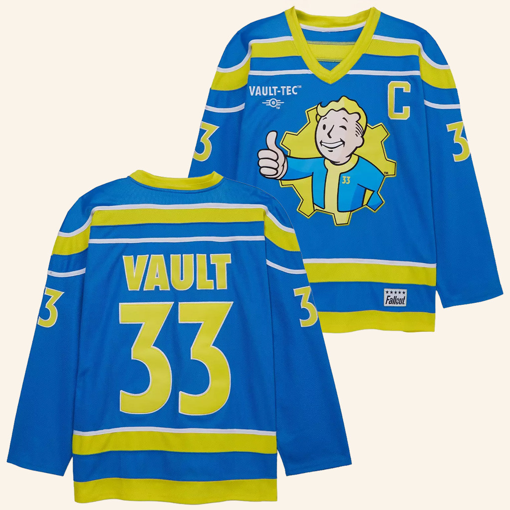Fallout Merch Vault Boy Hockey Jersey Cool Gifts For Boyfriend Fallout Merch Vault Boy Hockey Jersey Cool Gifts For Boyfriend