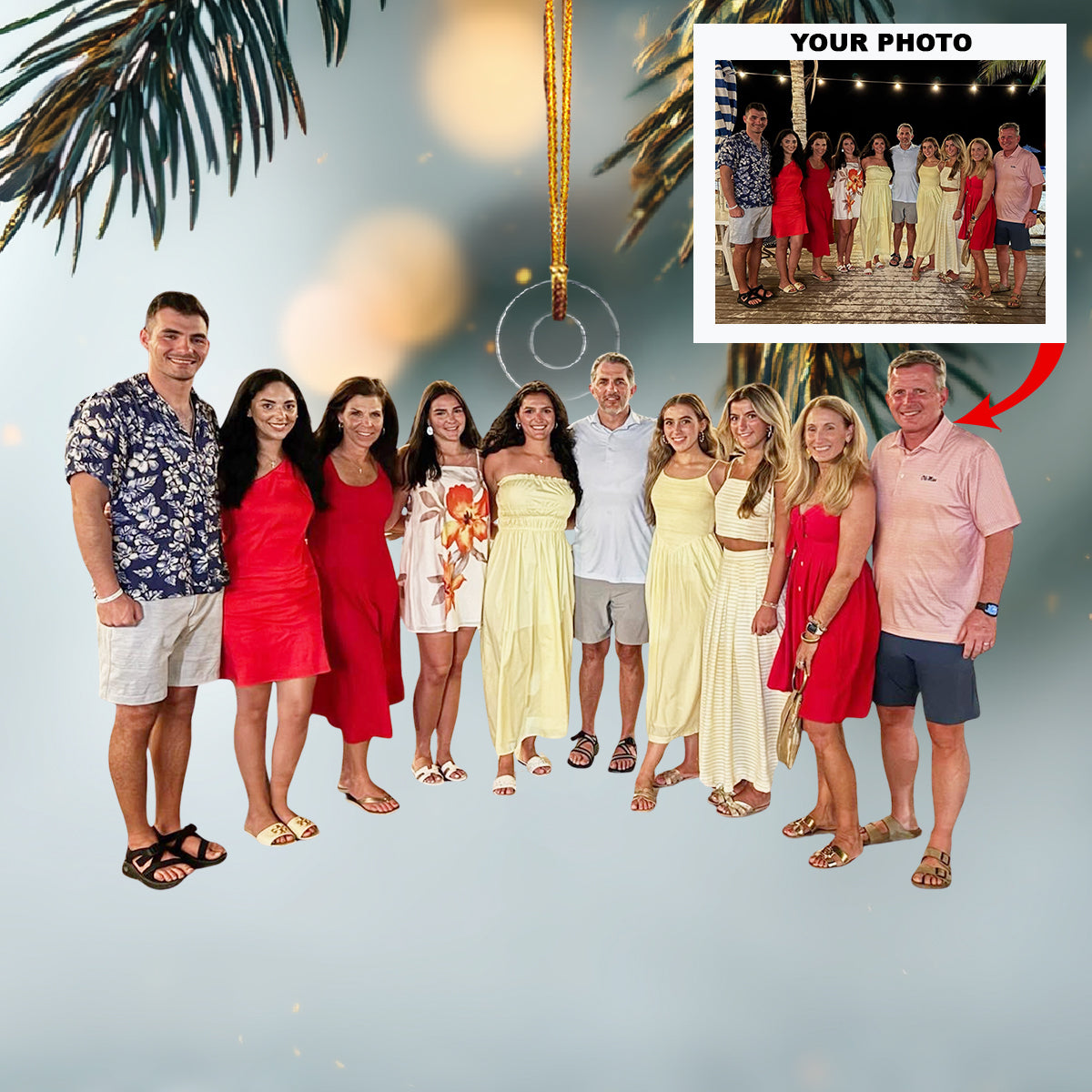 Family Adventure Time Personalized Photo Mica Ornament Christmas Gift For Family Members