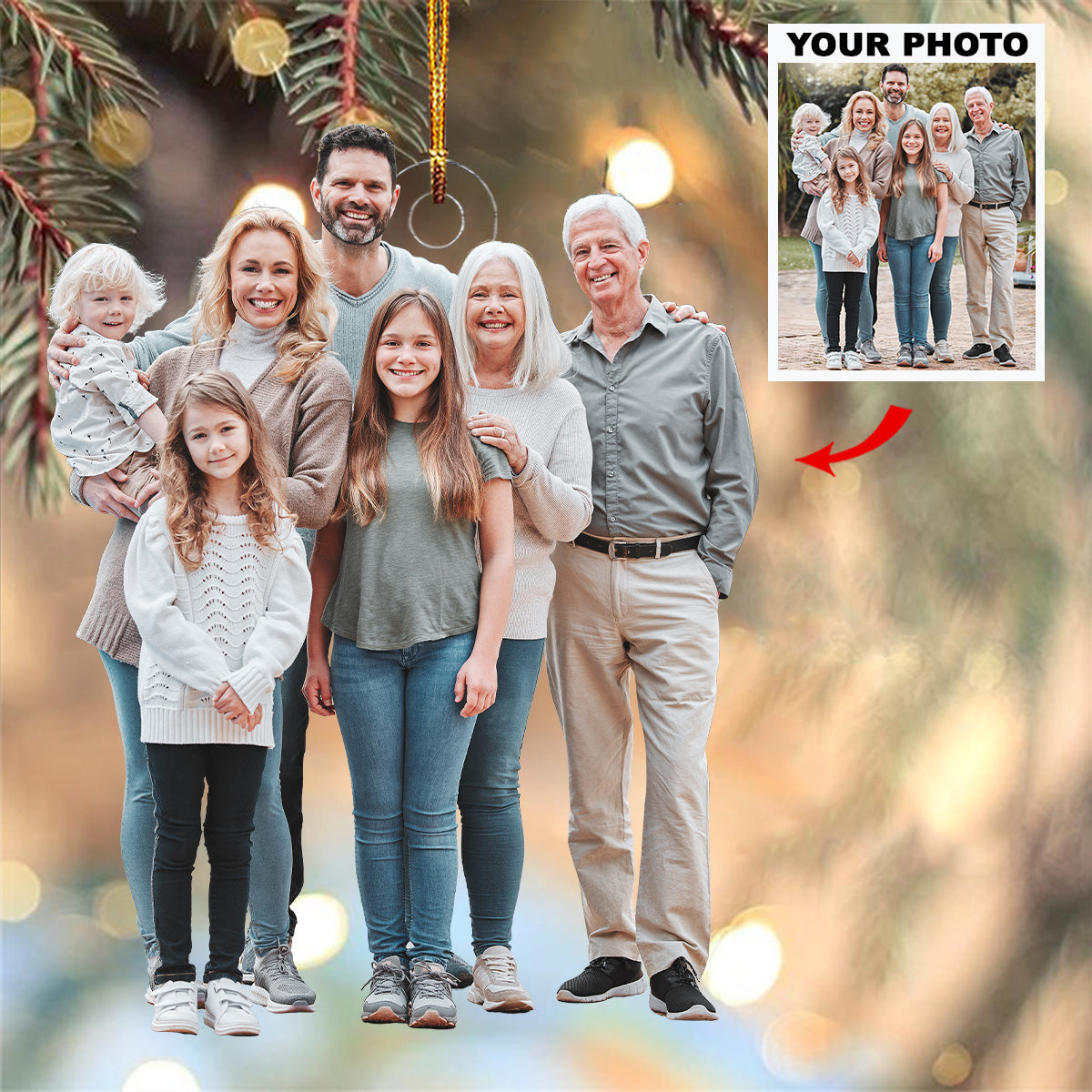 Family Bond Personalized Photo Mica Ornament Gift For Family Family Members