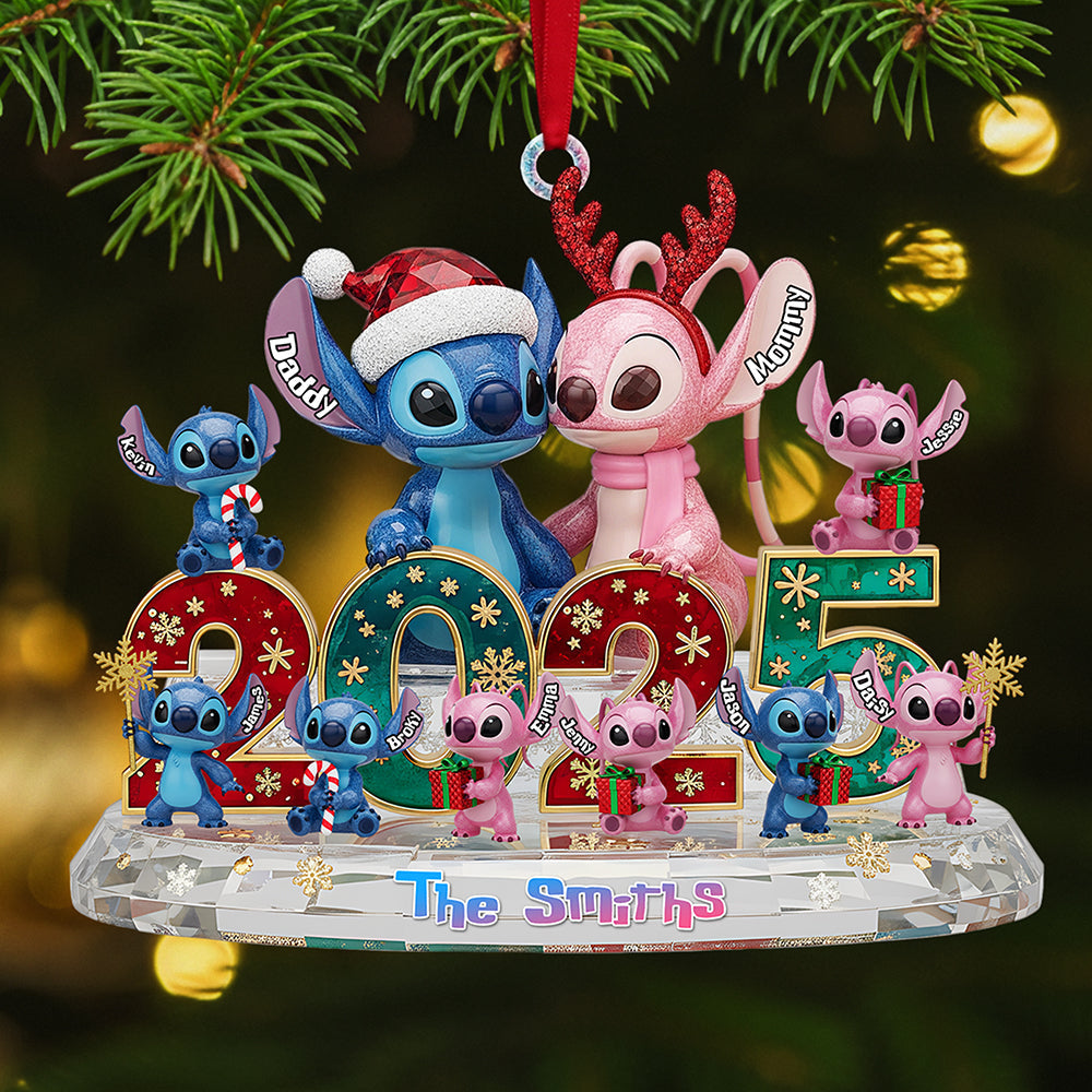 Family Crystal Custom Shape Acrylic Ornament, Personalized Gifts For Christmas - Holiday Tree Decoration Gift