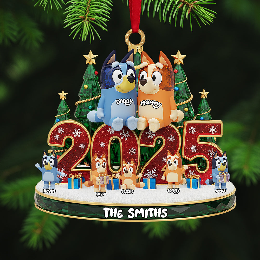 Family Crystal Custom Shape Acrylic Ornament, Personalized Gifts For Christmas - Xmas Home Decoration Gift