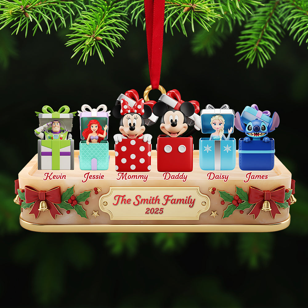 Family Custom Shape Acrylic Christmas Ornament, Personalized Gifts For Family - Festive Holiday Keepsake Gift