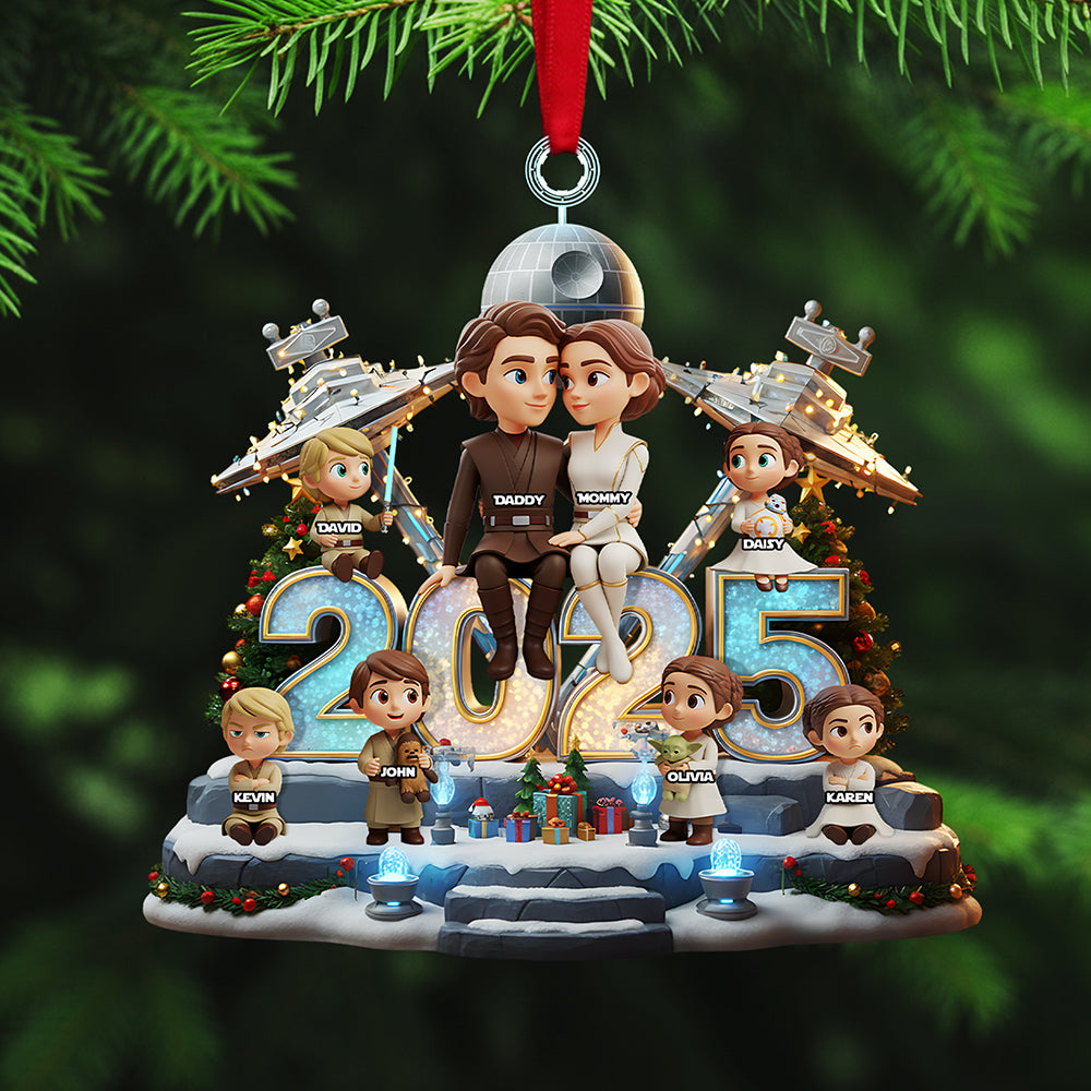 Family Custom Shape Acrylic Ornament, Personalized Gifts For Christmas - Holiday Tree Decoration Gift