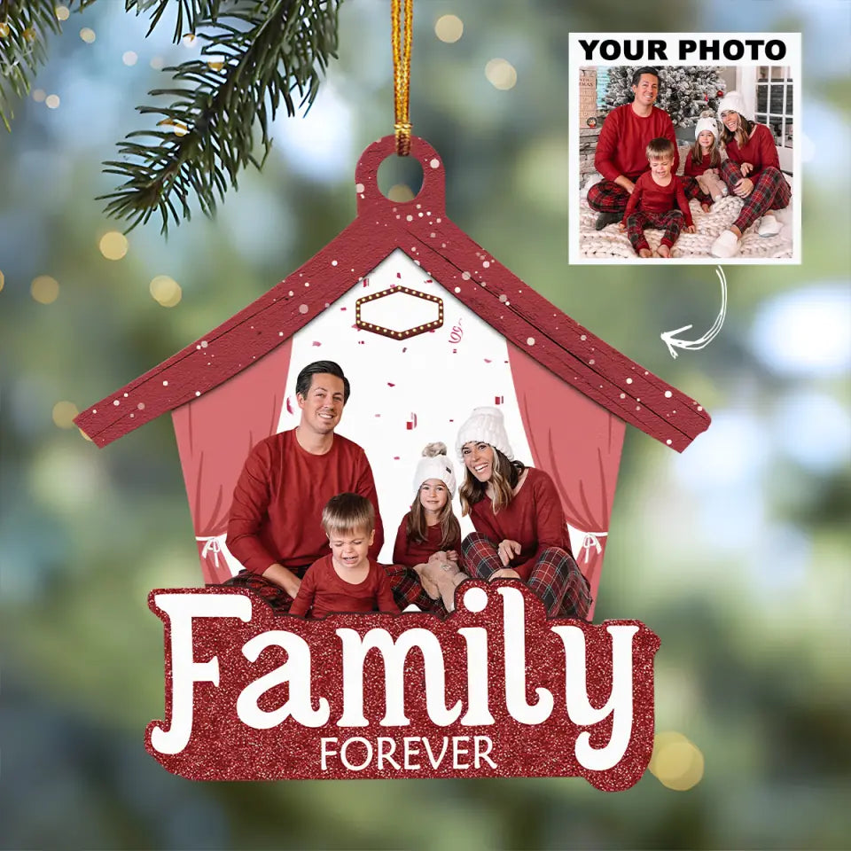 Family Forever Personalized Custom Photo Mica Ornament Christmas Gift For Family Family 2