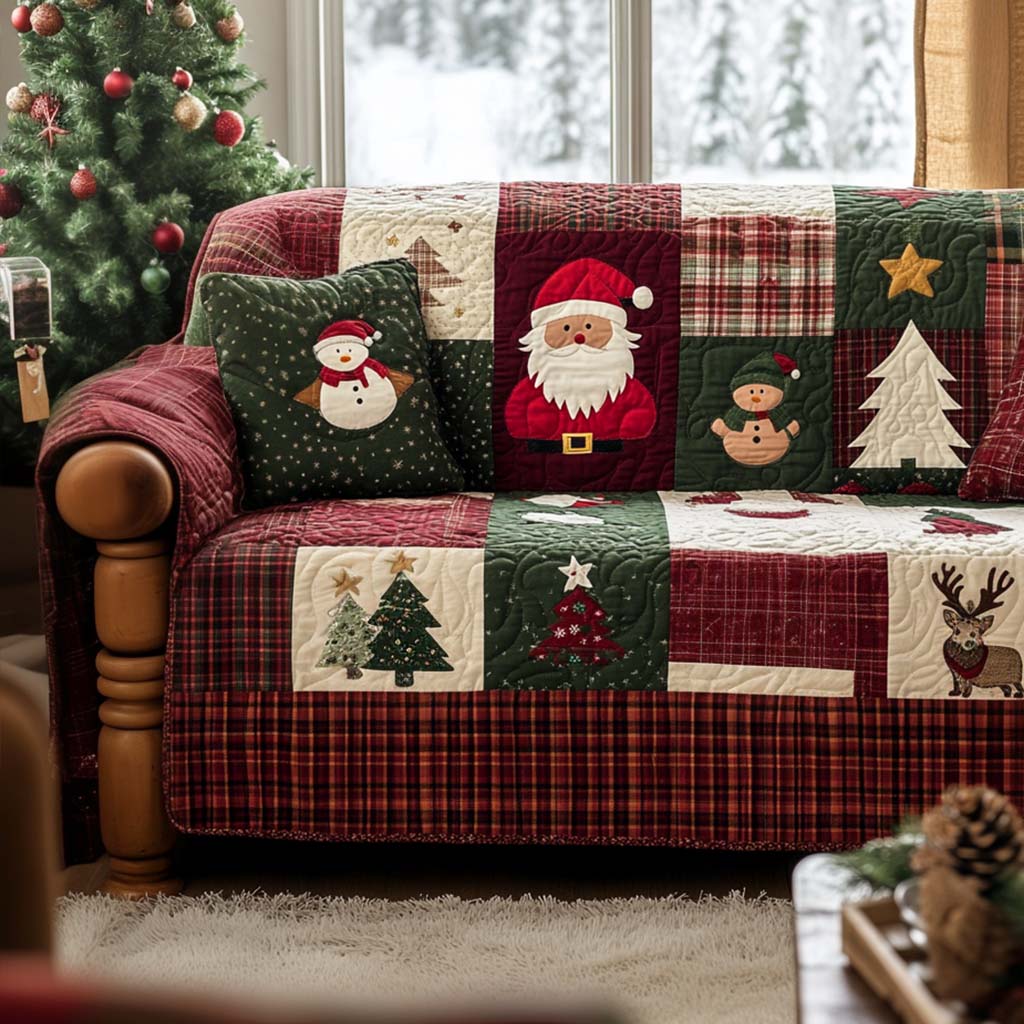 Family Fun Quilted Sofa Cover Holiday Living Decorations Great Family Gifts