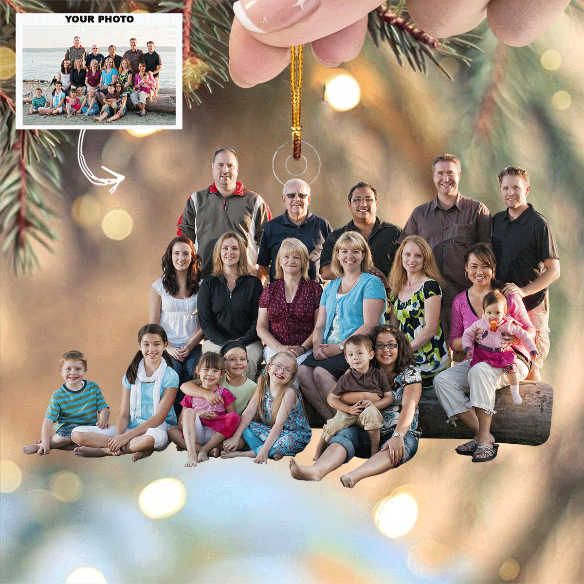 Family Gathering Personalized Photo Mica Ornament Gift For Family Family Members