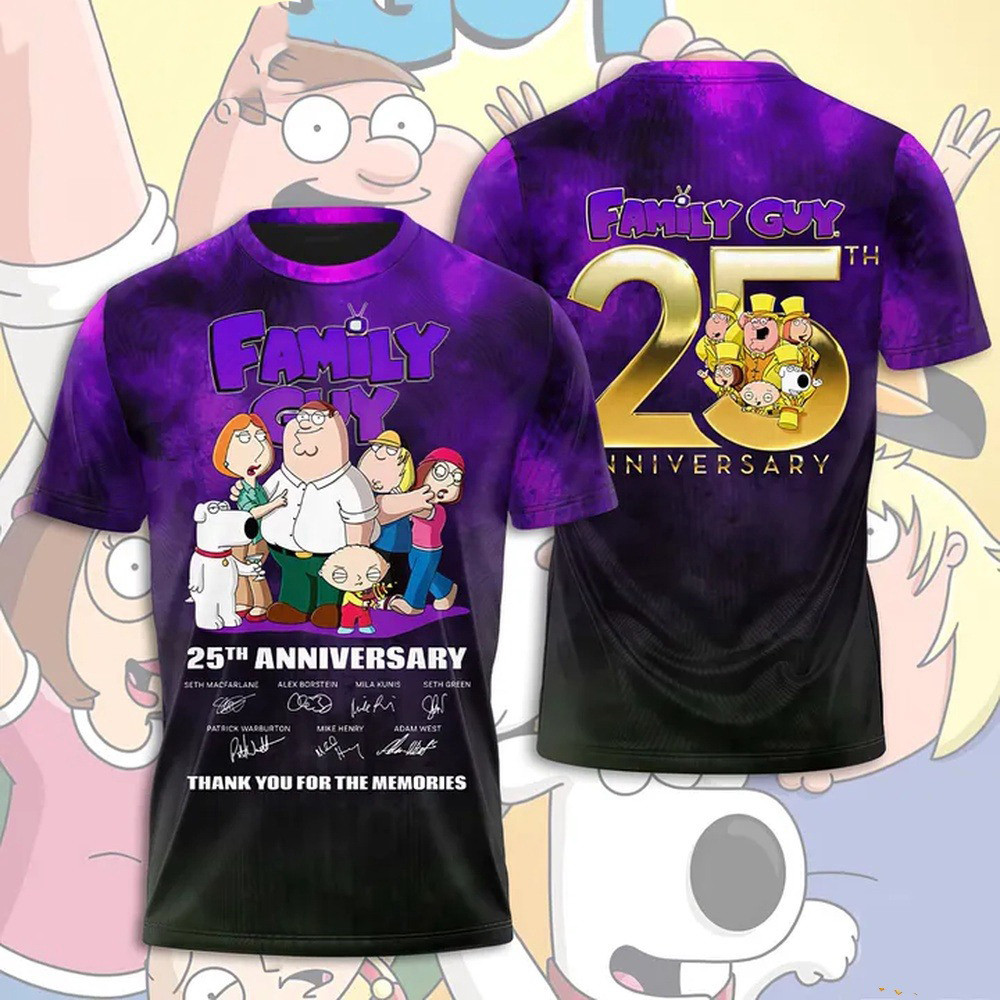 Family Guy 25th Anniversary Thank You For The Memories T-Shirt Gifts For Fans