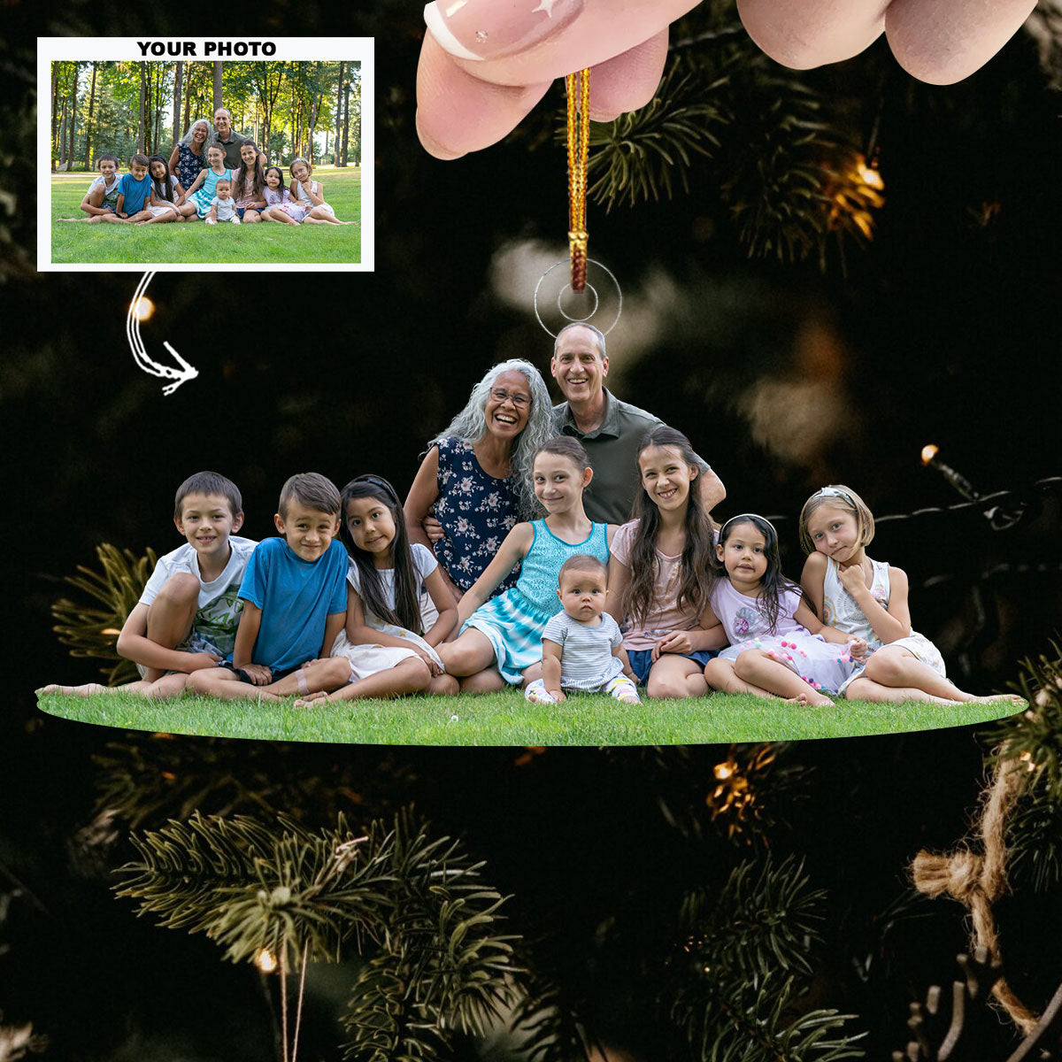 Family Harmony Personalized Photo Mica Ornament Christmas Gift For Family Family members