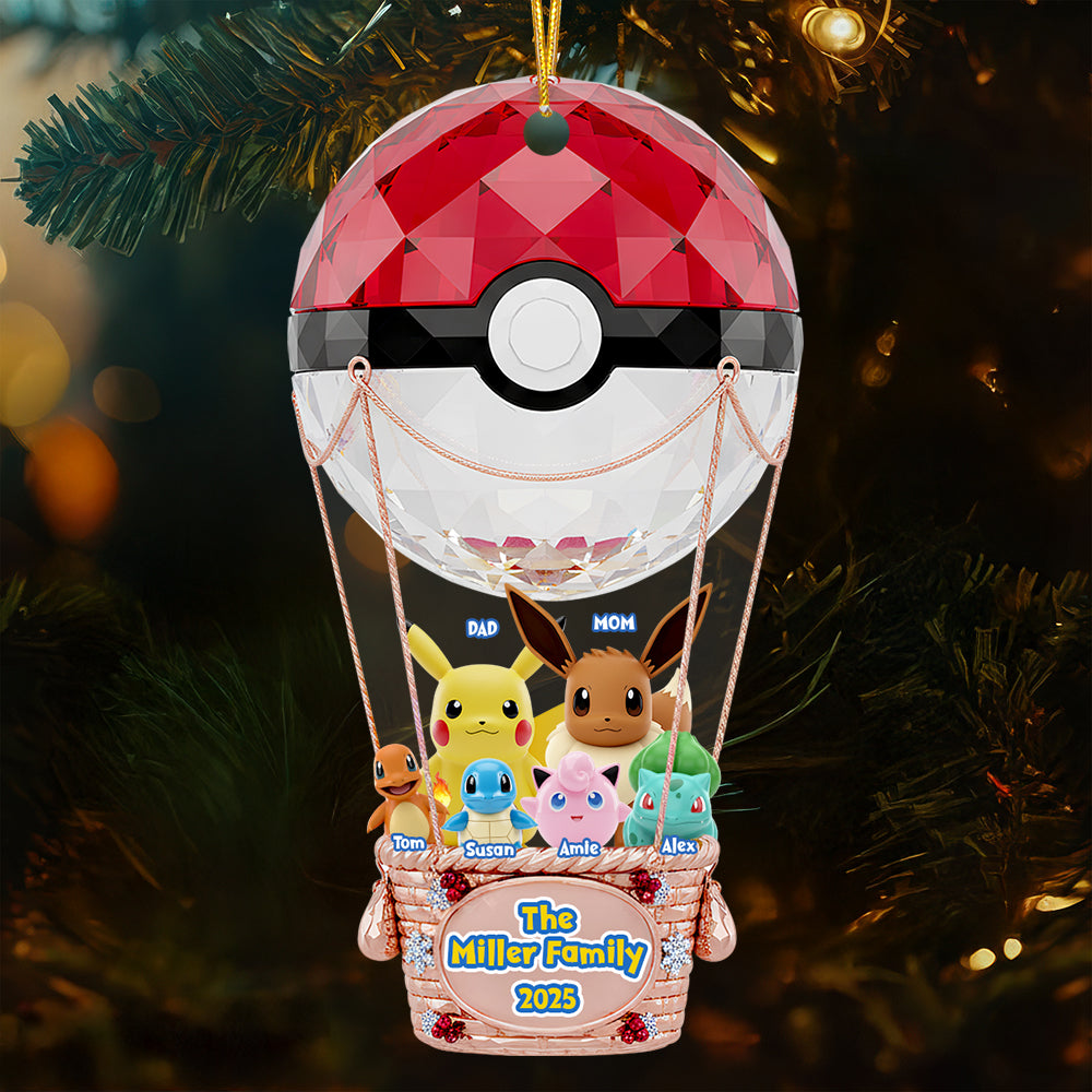 Family Hot Air Balloon Christmas Ornament Personalized Gifts For Family - Christmas Ornament Gift Idea