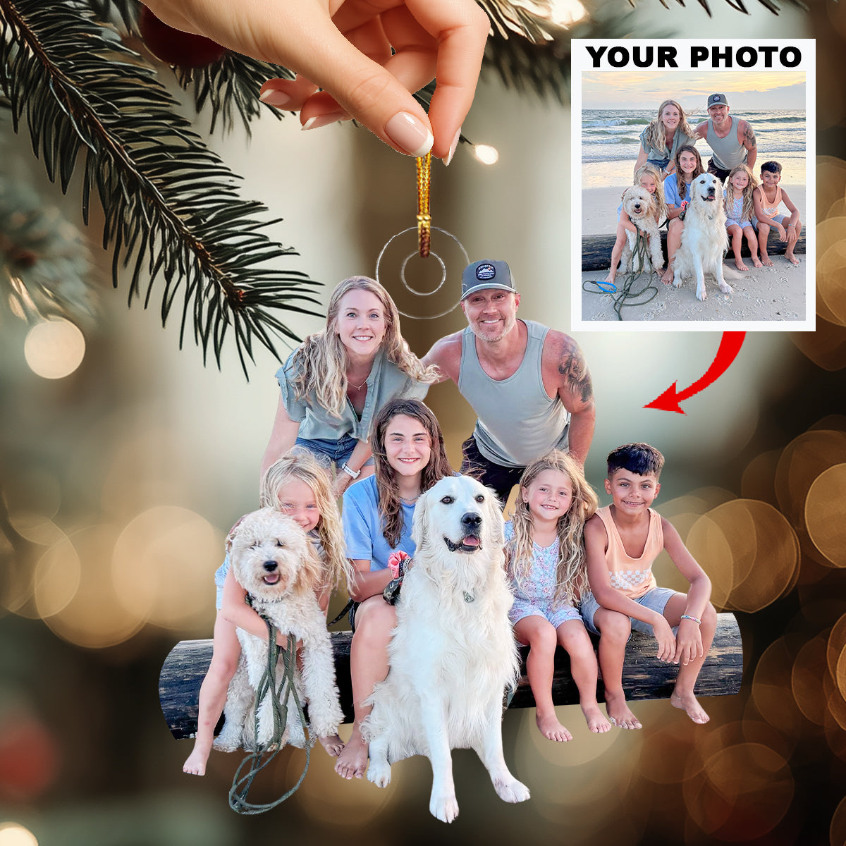 Family Is Everything Personalized Photo Mica Ornament Christmas Gift For Family Members