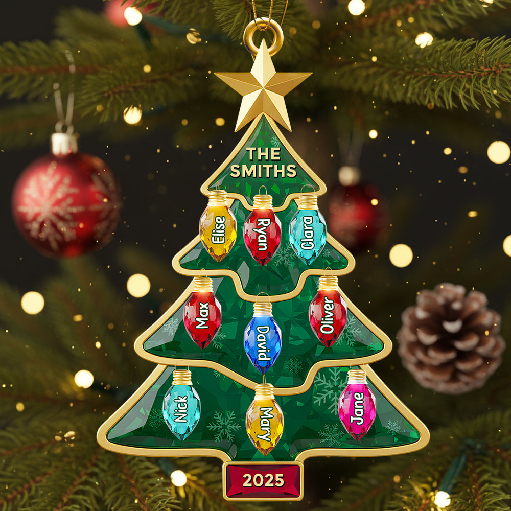 Family Light-Up Christmas Tree Ornament Personalized Gifts For Family - Fun Holiday Ornament Gift Family Light-Up Christmas Tree Ornament Personalized Gifts For Family - Fun Holiday Ornament Gift