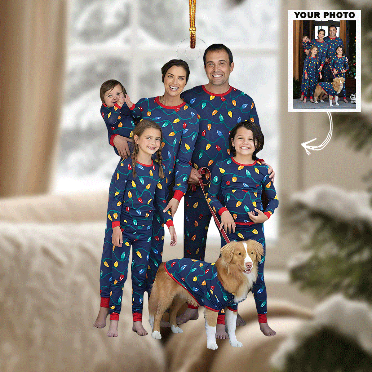 Family Love Personalized Photo Mica Ornament Christmas Gift For Family Family Members