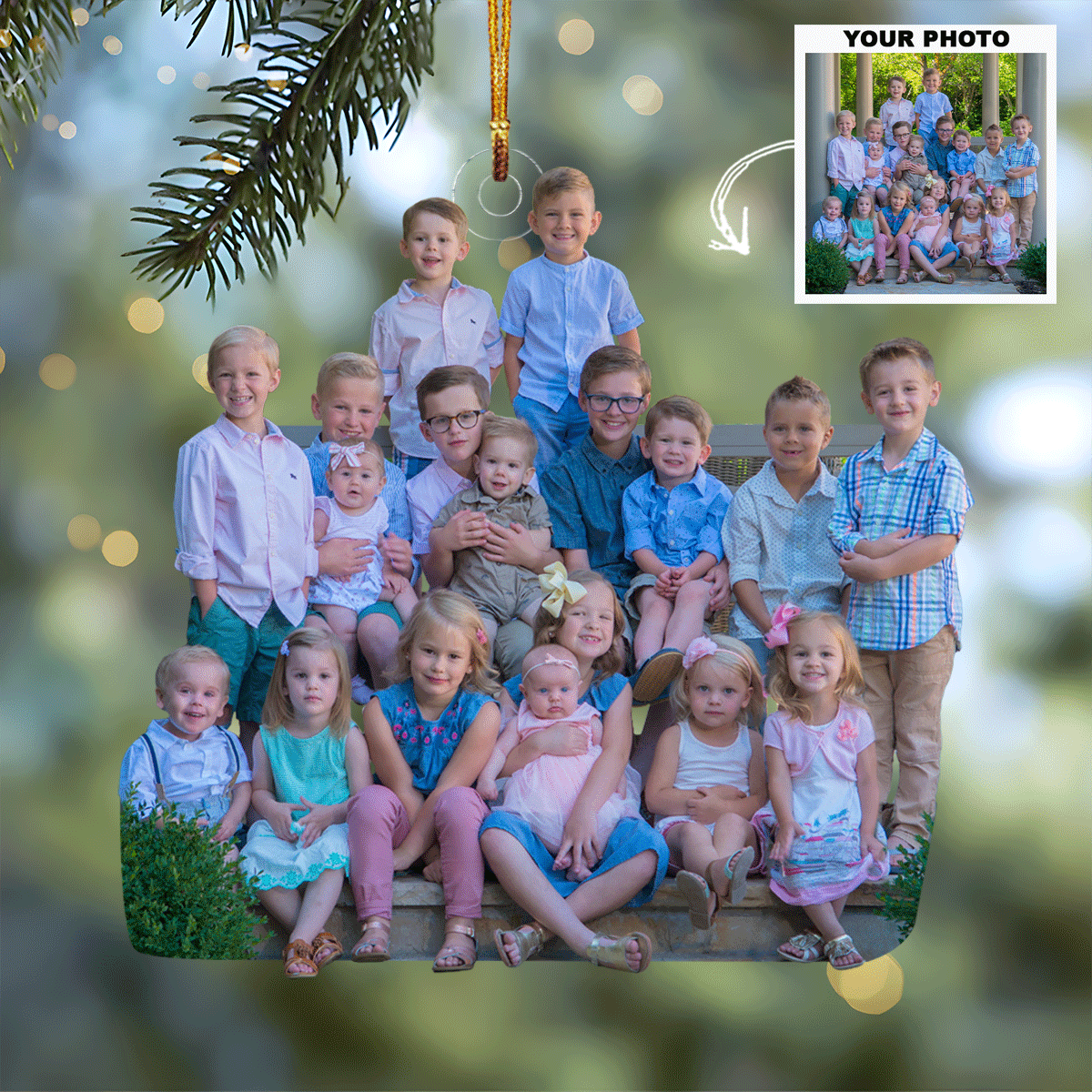 Family Love Personalized Photo Mica Ornament Gift For Family Members