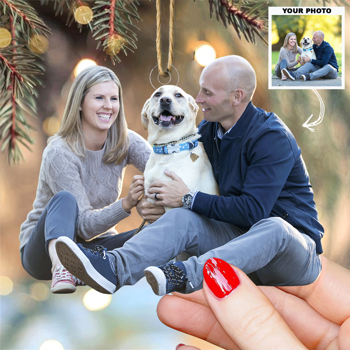 Family Moments Personalized Photo Mica Ornament Gift For Couple Family Family Members