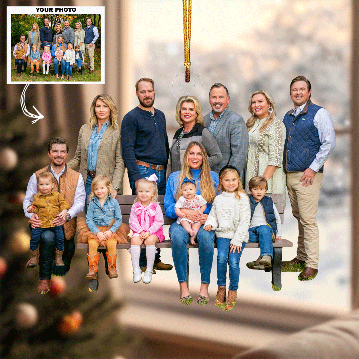 Family Moments Personalized Photo Mica Ornament Gift For Family Members