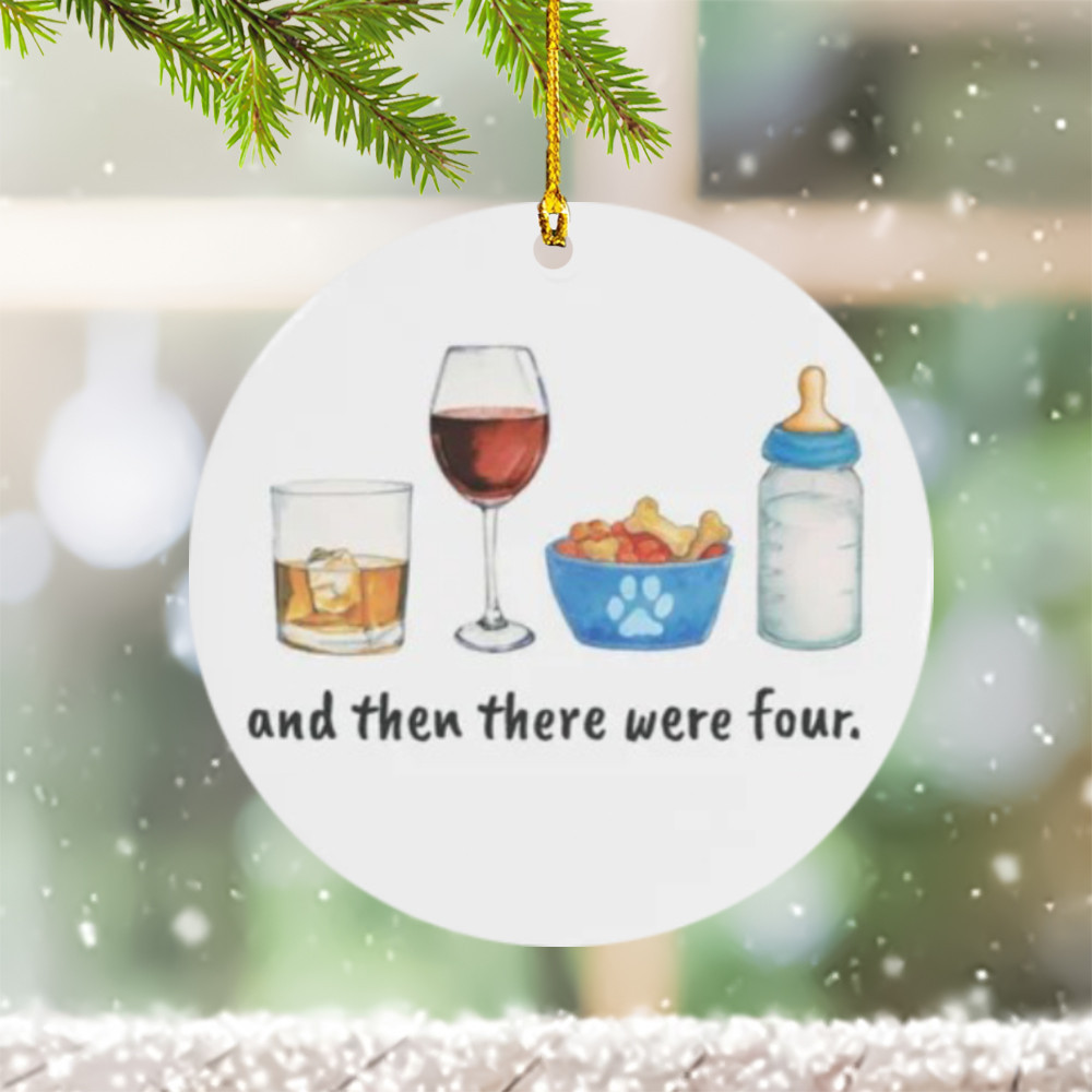 Family of Four With Dog Ornament First Time Parents Ornament And Then There Were Four