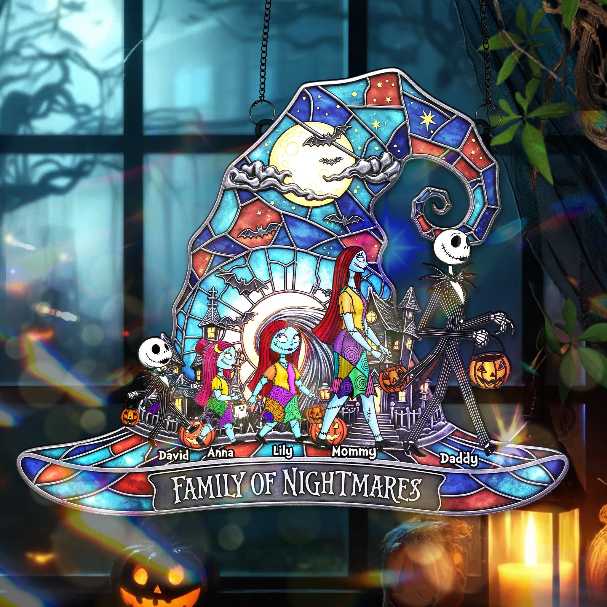 Family Of Nightmares Suncatcher Ornament Personalized Gifts For Family - Family Christmas Ornament Gift Family Of Nightmares Suncatcher Ornament Personalized Gifts For Family - Family Christmas Ornament Gift