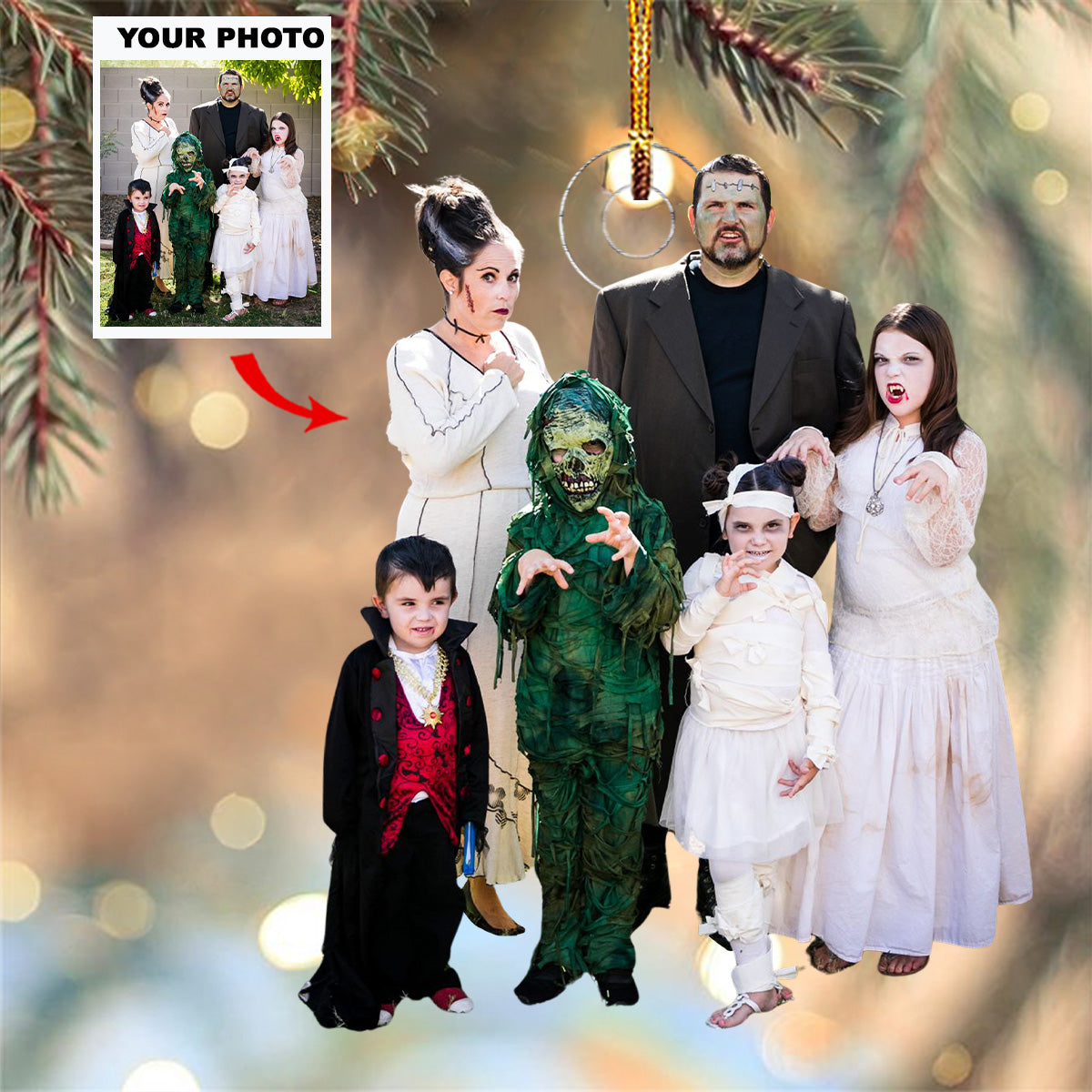 Family Personalized Photo Mica Ornament Gift For Family Members