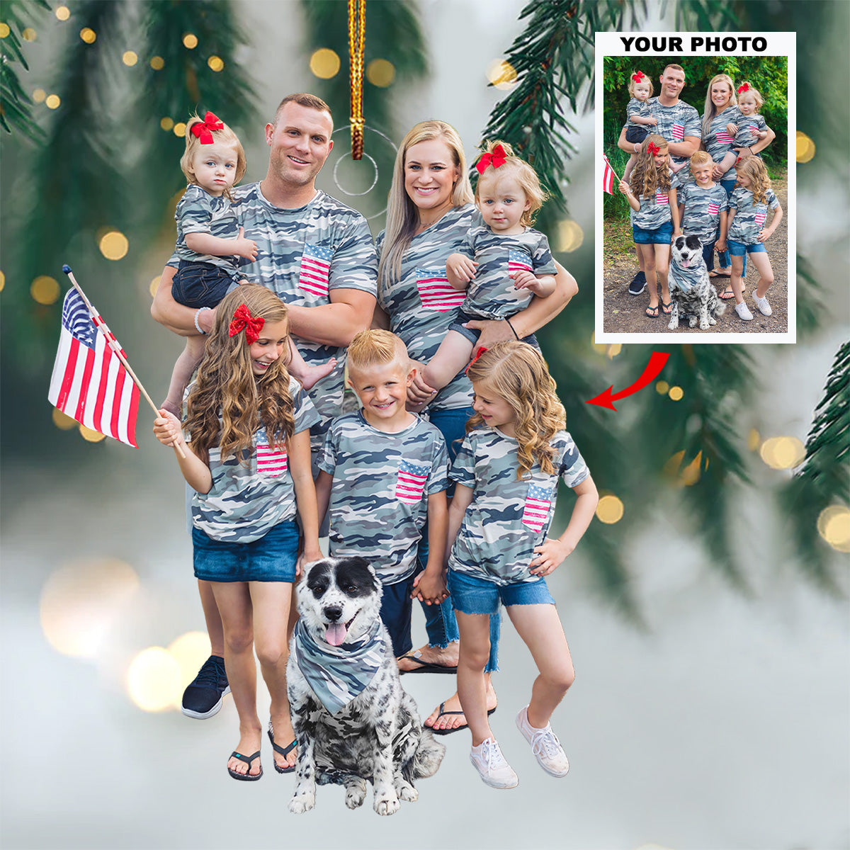 Family Portrait Personalized Photo Mica Ornament Christmas Gift For Family Members