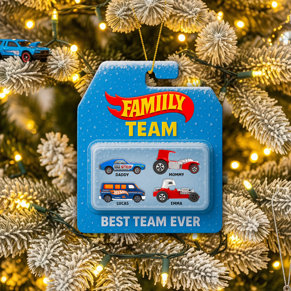 Family Racing Team Ornament Christmas Personalized Gifts For Family - Fun Holiday Ornament Gift
