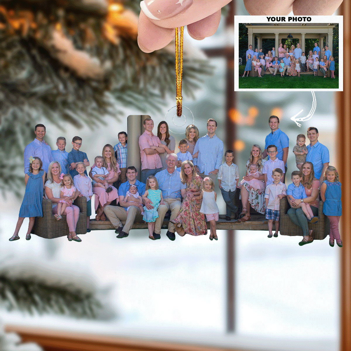 Family Reunion Personalized Photo Mica Ornament Gift For Family Members