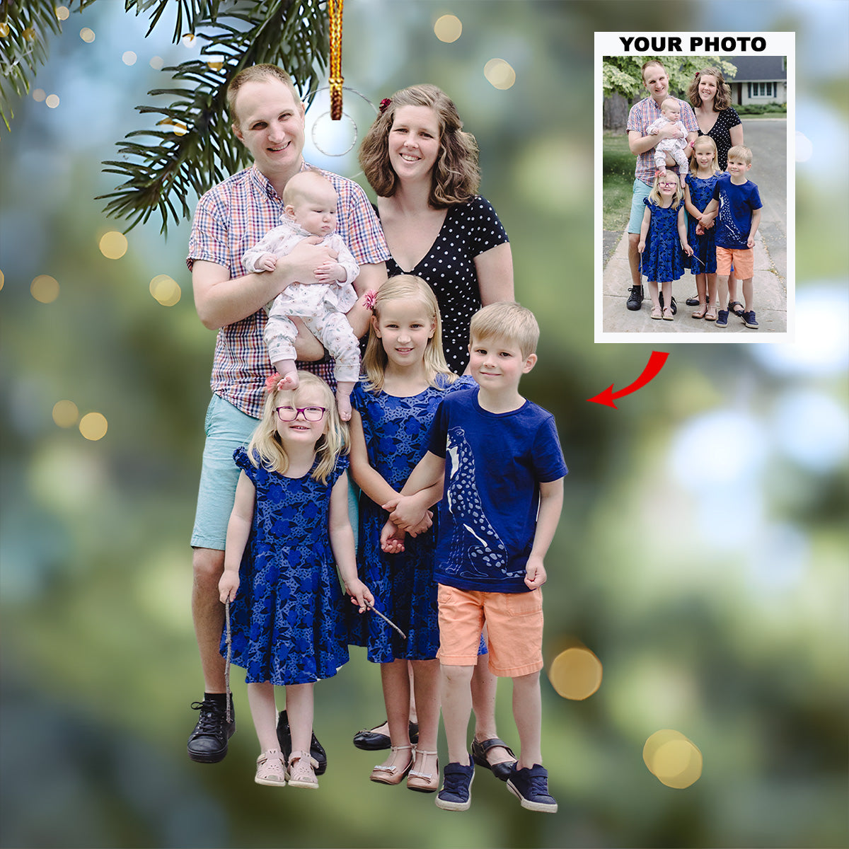 Family Sunshine Personalized Photo Mica Ornament Gift For Family Family Members
