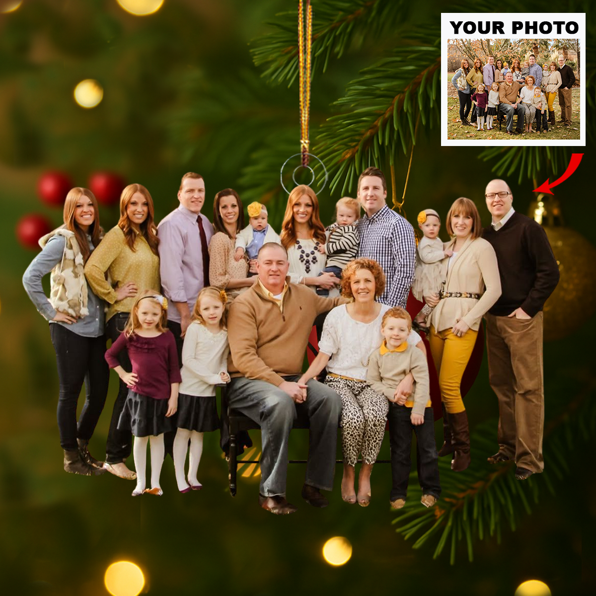 Family Ties Personalized Photo Mica Ornament Customized Your Photo Ornament Christma