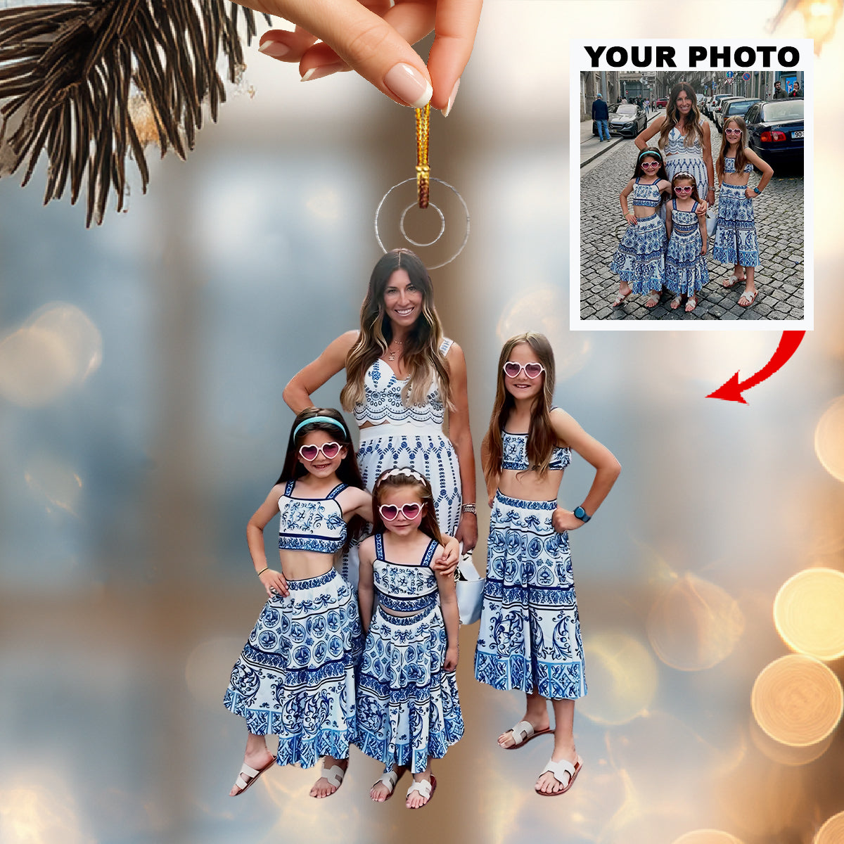Family Trip Moments Personalized Photo Mica Ornament Christmas Gift For Family Members