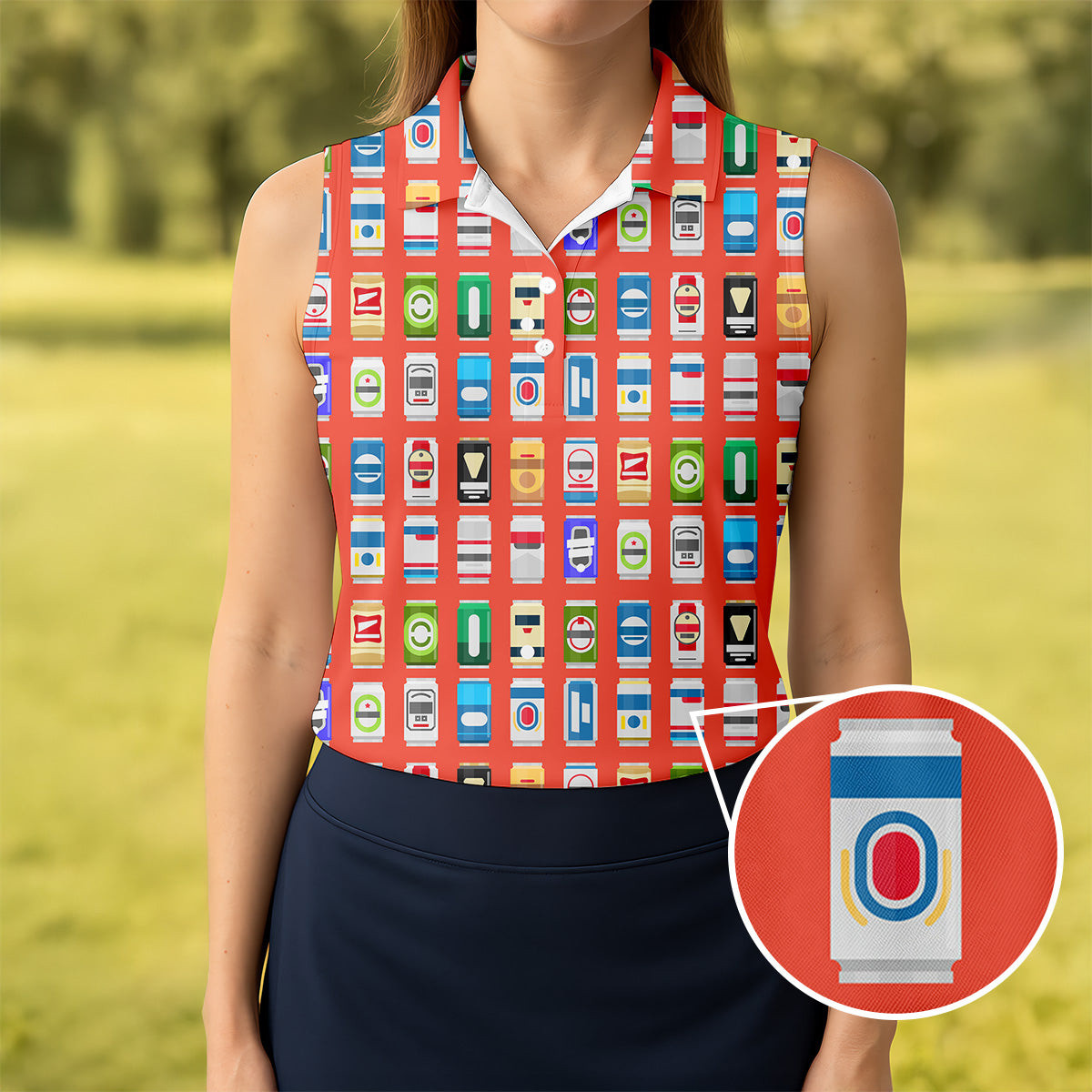 Famous Beer Can Golf Sleeveless Polo Shirt Golf Clothes Unique Gift For Mother