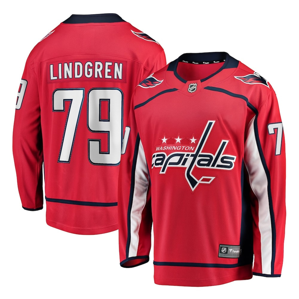Fanatics Charlie Lindgren Red Washington Capitals Home Breakaway Player Jersey For Fans