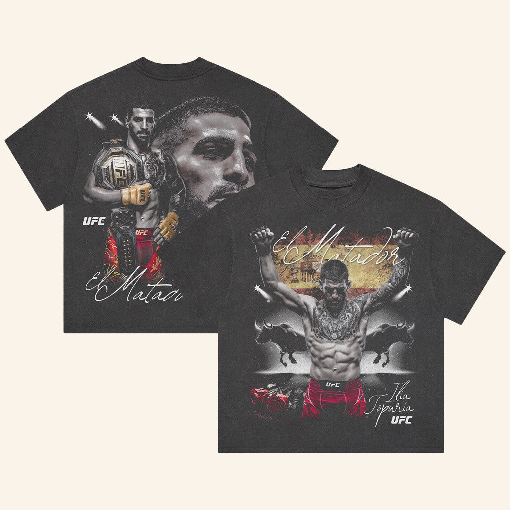 Fanatics Merch Ilia Topuria Bull Fight Black T-Shirt Fan Merch Gifts For Husband Fanatics Merch Ilia Topuria Bull Fight Black T-Shirt Fan Merch Gifts For Husband