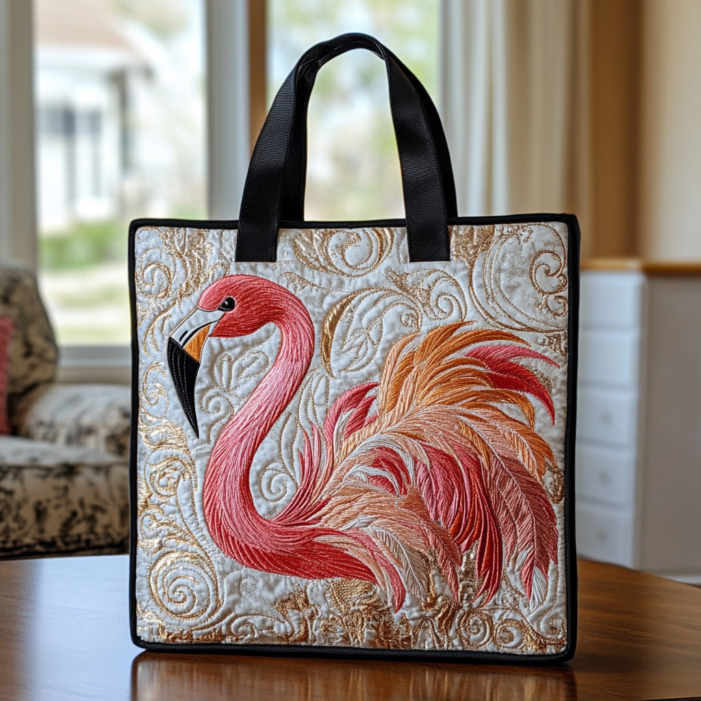 Fancy Flamingo Quilted Tote Bag Flamingo Gifts For Adults