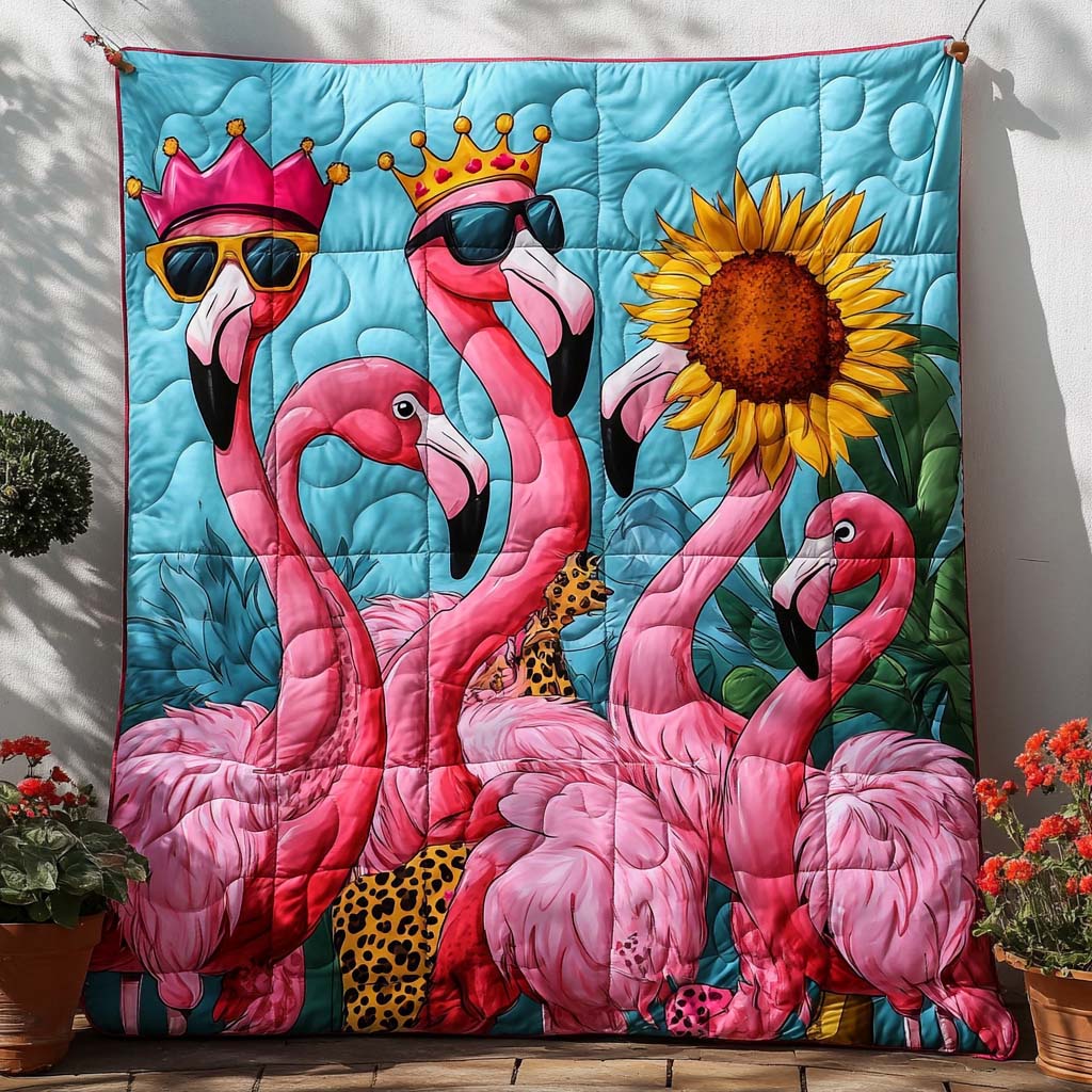 Fancy in Pink Quilted Blanket Bedroom Decor Christmas Flamingo Theme Gifts