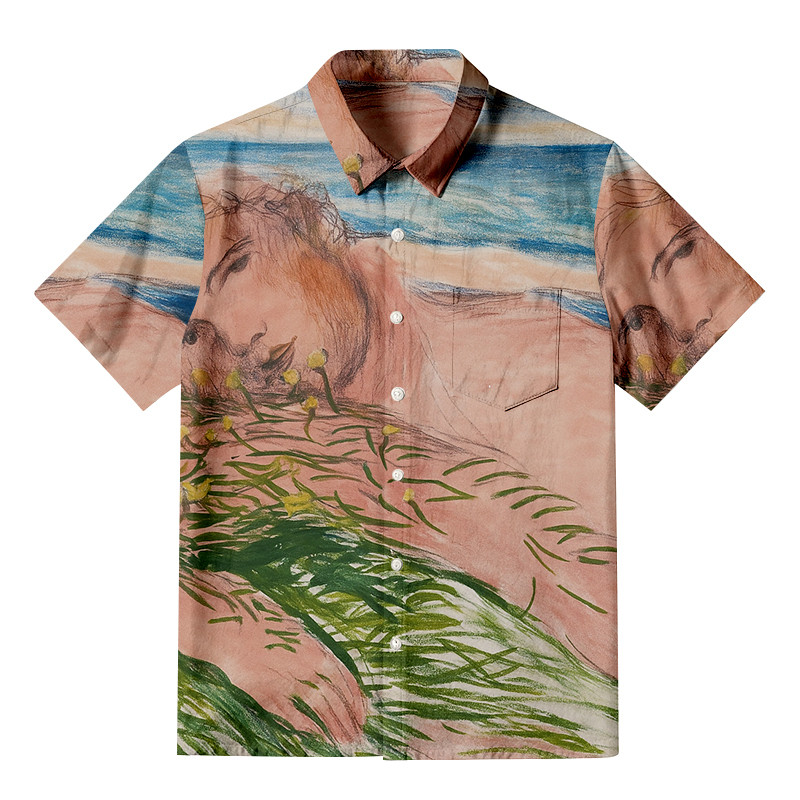 Fancy Jacqueries Button Up Shirt Aesthetic Pattern Jacqueries Shirt Gift Idea For Him