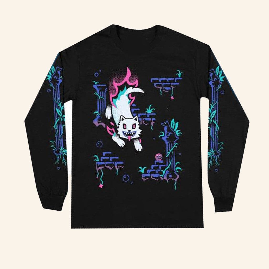 Fangamer Merch Store Animal Well Ghost Chase Long Sleeve T-Shirt Gifts For Fans Fangamer Merch Store Animal Well Ghost Chase Long Sleeve T-Shirt Gifts For Fans