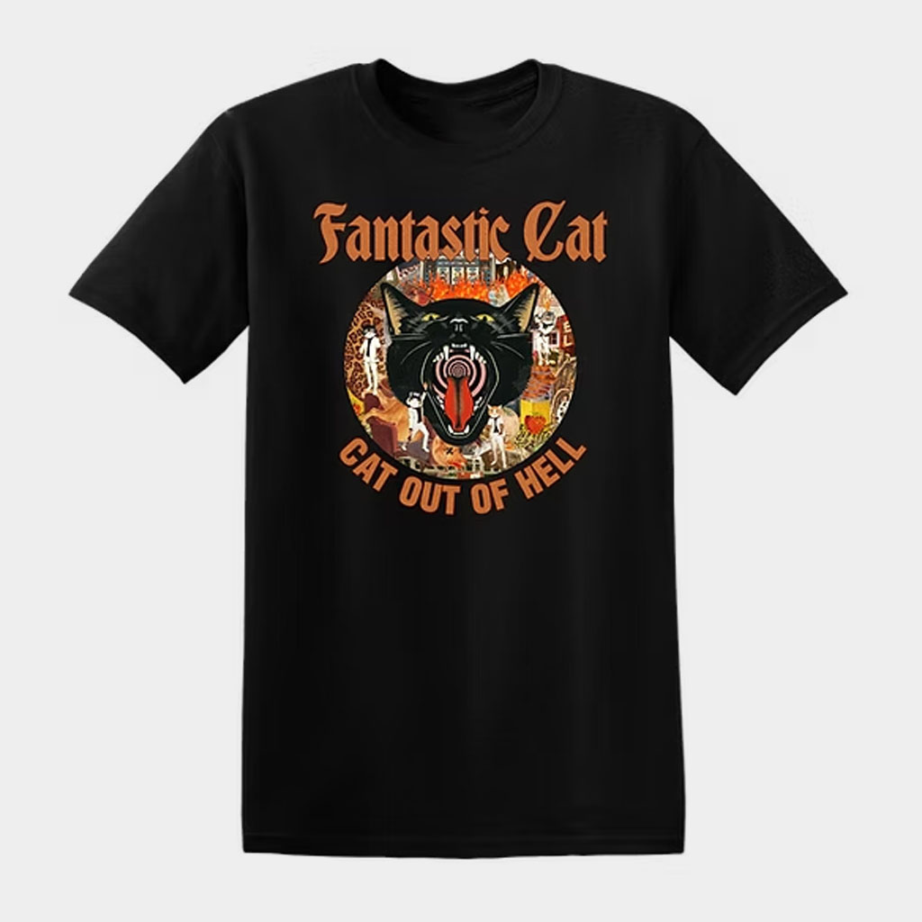 Fantastic Cat Merch Cat Out Of Hell T-Shirt Present For Husband