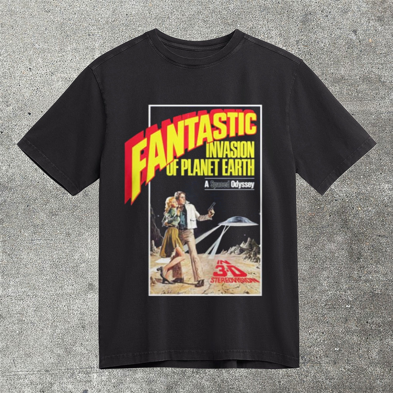 Fantastic Invasion Of Planet Earth T-Shirt Retro Sci-Fi Movie Poster Graphic Shirt Best Gift Film Fans