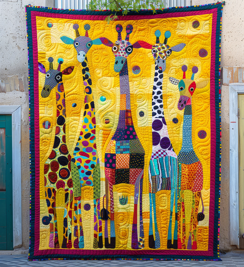 Fantastical Giraffes Quilted Blanket Giraffe Birthday Presents