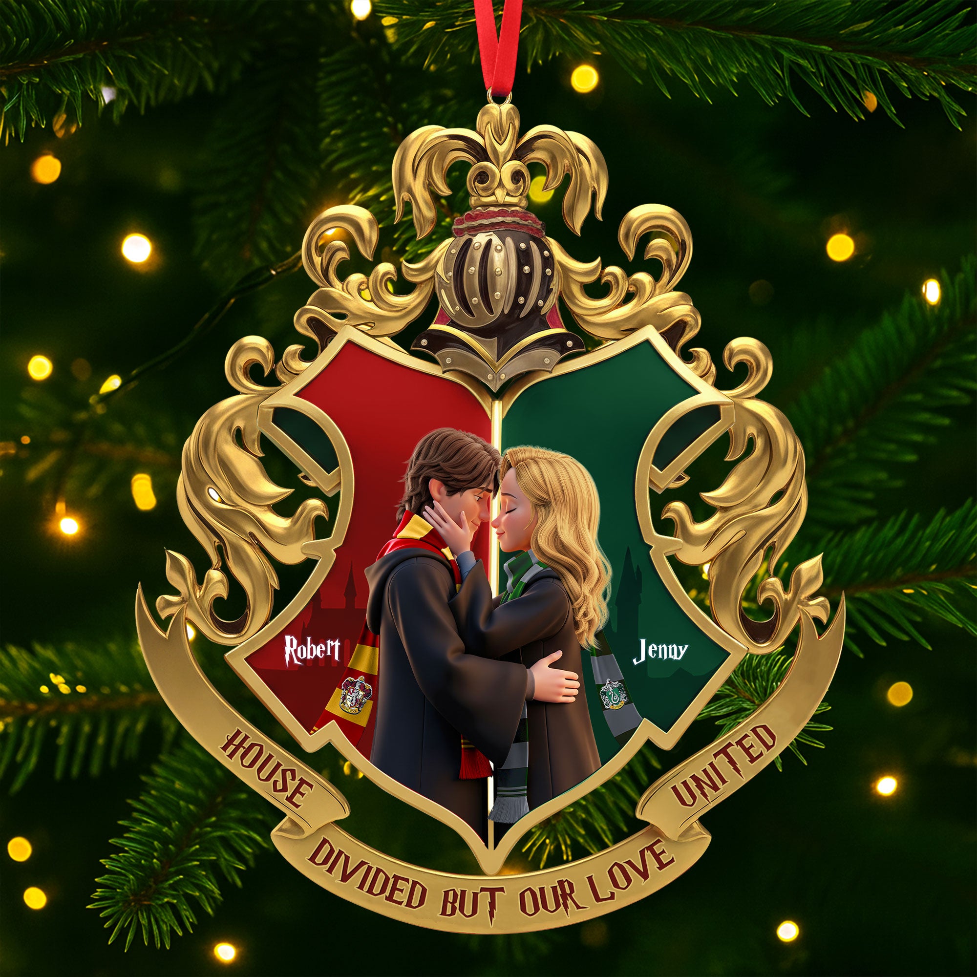 Fantasy House Divided Ornament - Personalized Gifts For Couple - Fun Holiday Ornament Gift Fantasy House Divided Ornament - Personalized Gifts For Couple - Fun Holiday Ornament Gift