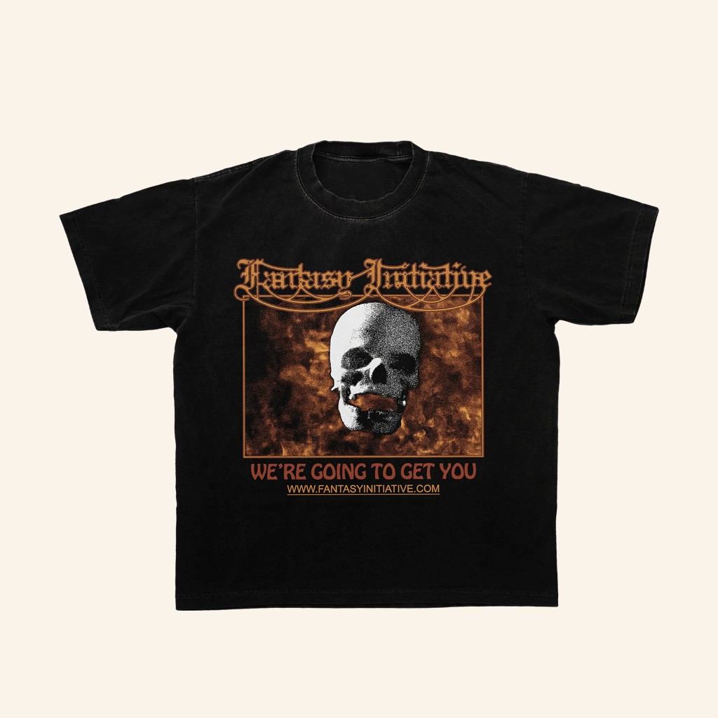 Fantasy Initiative Merch Flaming Skull T-Shirt Birthday Ideas For Boyfriend