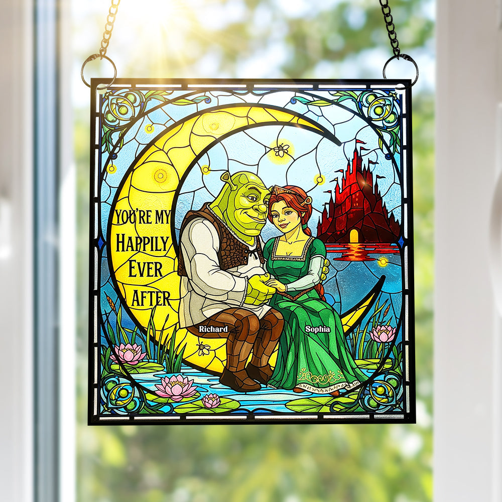 Fantasy Love Suncatcher Ornament - Personalized Gifts For Couple - Holiday Season Gift Idea