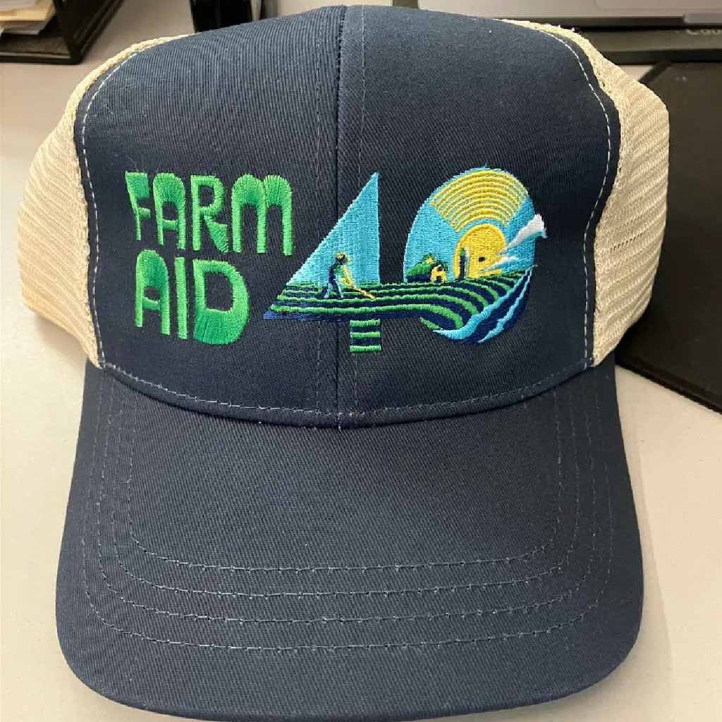 Farm Aid Merch Farm Aid 40 Festival Logo Trucker Hat Embroidered Xmas Gifts For Him Farm Aid Merch Farm Aid 40 Festival Logo Trucker Hat Embroidered Xmas Gifts For Him