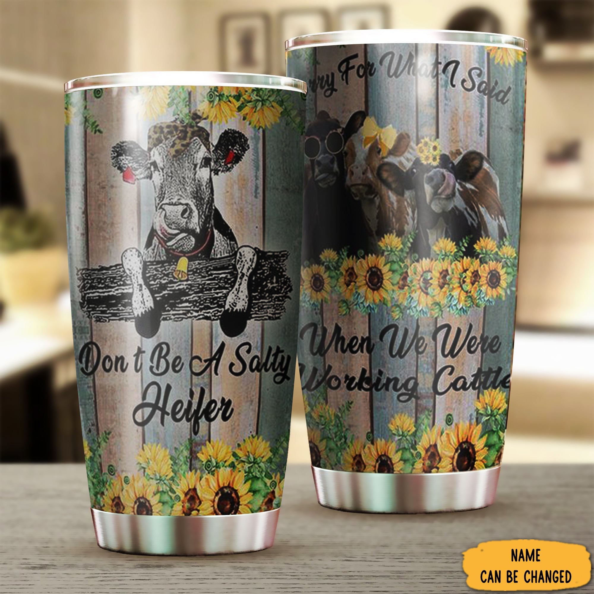 Farm Cow Don't Be A Salty Heifer Tumbler Funny Tumbler Cups Gifts For Cow Lovers