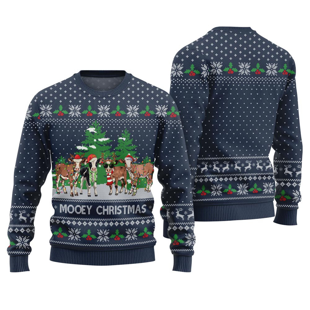 Farm Cows Funny Christmas Sweaters Warm Winter Sweater to Brighten Your Holidays