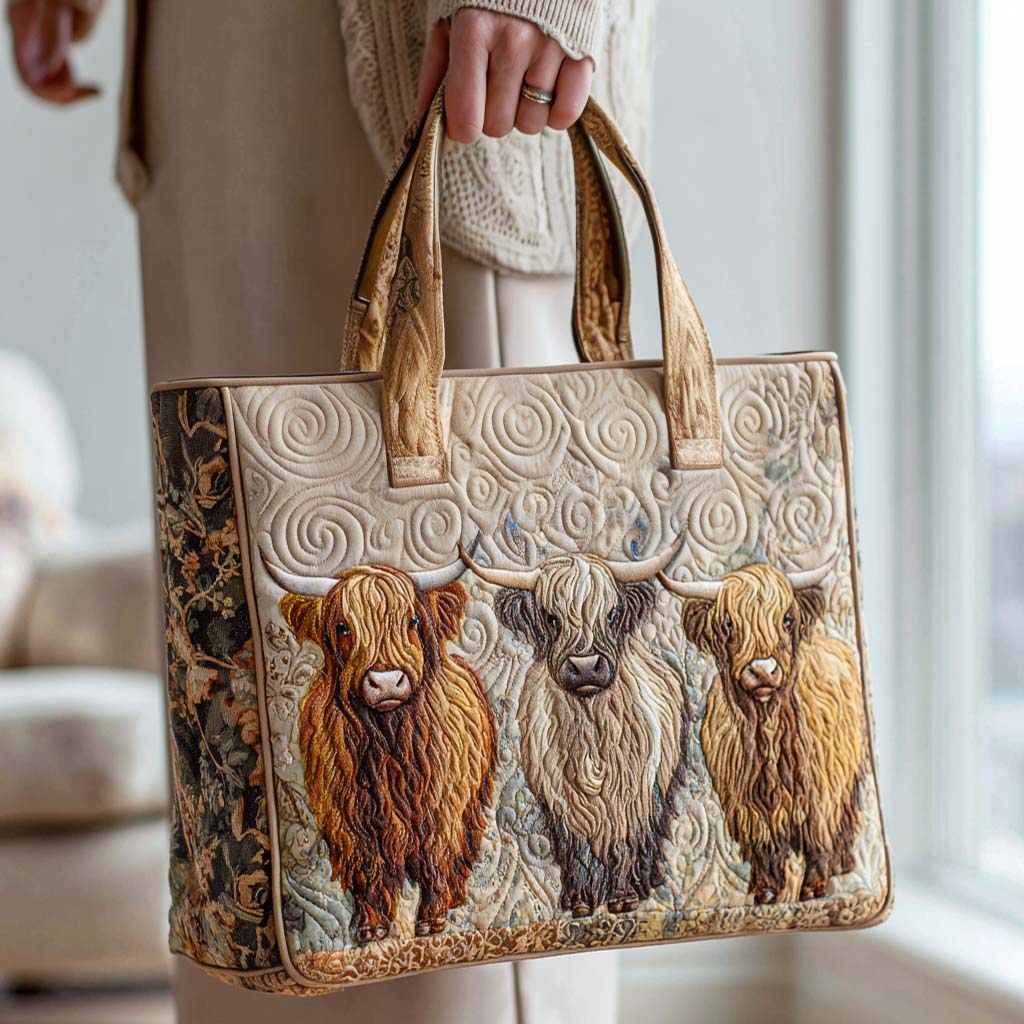 Farm Fluff Quilted Tote Bag Cow Related Gifts