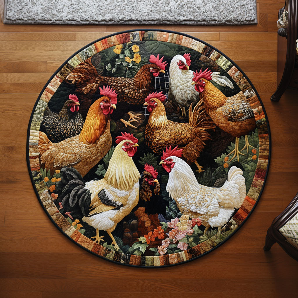 Farm Fresh Beauty Quilted Round Mat Christmas Decor For Entryway Gifts For Farmers Who Have Everything