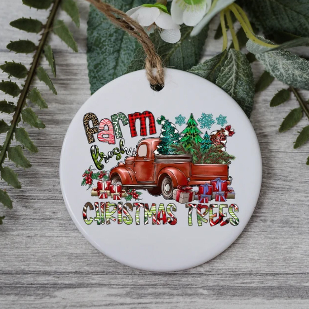 Farm Fresh Christmas Tree Ornament Red Truck Christmas Tree Decorations Ideas 2024