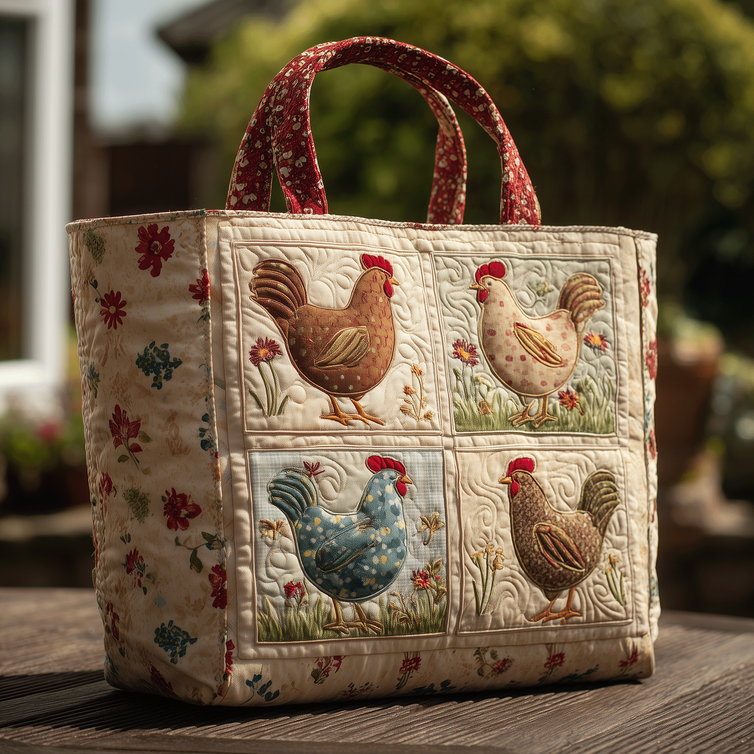 Farm Fresh Hen Quilted Tote Bag Gifts For Farmer Husband