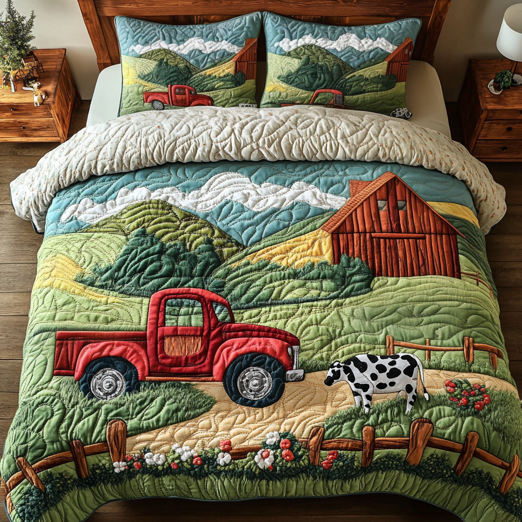 Farm Fresh Quilted Bedding Set Farm Bedroom Ideas Family Gift Ideas