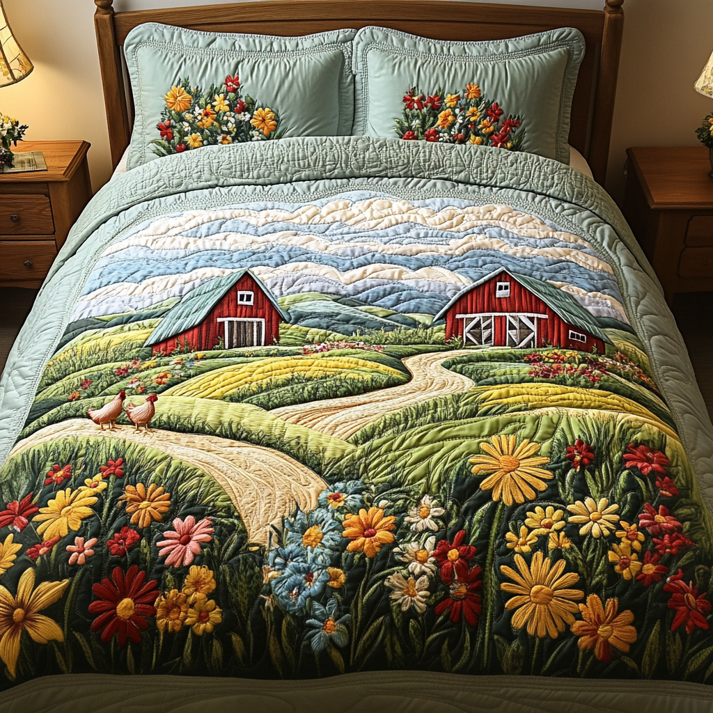 Farm Fresh Quilted Bedding Set Farm House Bedroom Decor Christmas Gifts For Wife 2025